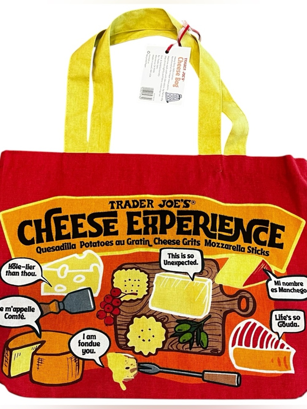 NWT Trader Joe's Cheese Adventures Reusable Tote Bag (2 bundle)